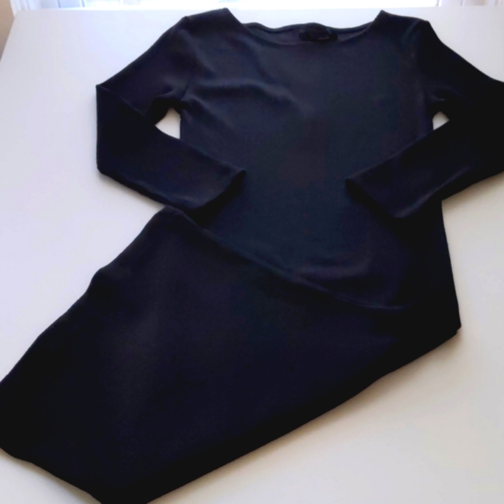 Stradivarius Ribbed Black Dress M